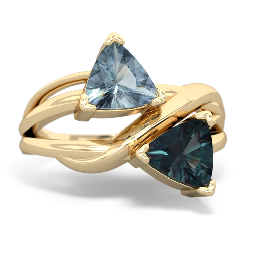 aquamarine-alexandrite filligree ring