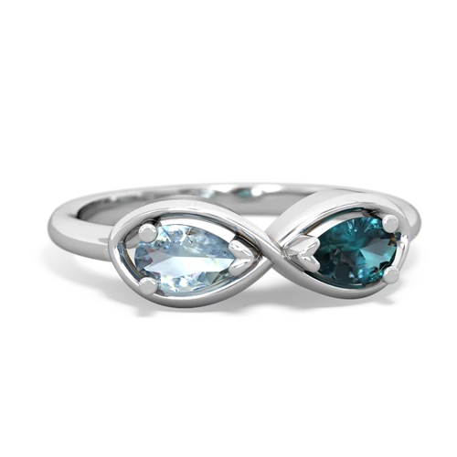Aquamarine Genuine Aquamarine with Lab Created Alexandrite Infinity ring Ring