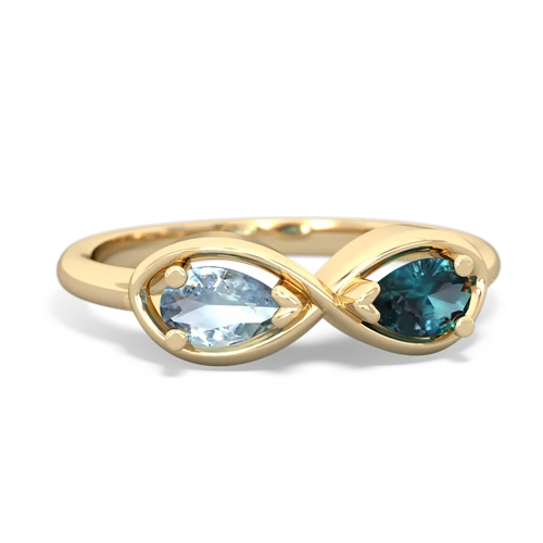 aquamarine-alexandrite infinity ring