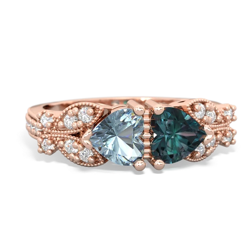 aquamarine-alexandrite keepsake butterfly ring