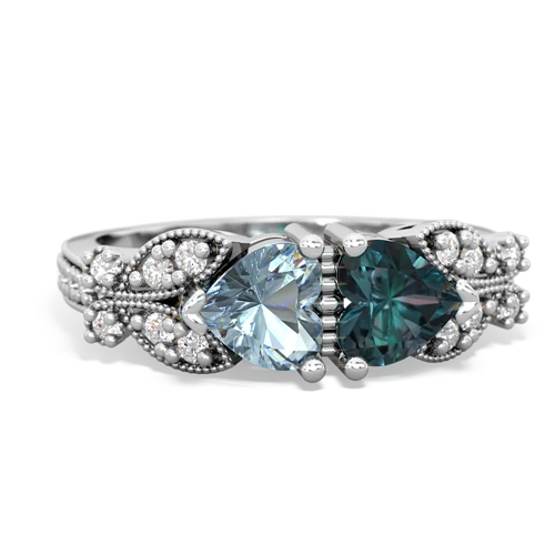 aquamarine-alexandrite keepsake butterfly ring