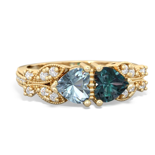 aquamarine-alexandrite keepsake butterfly ring