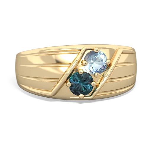 aquamarine-alexandrite mens ring