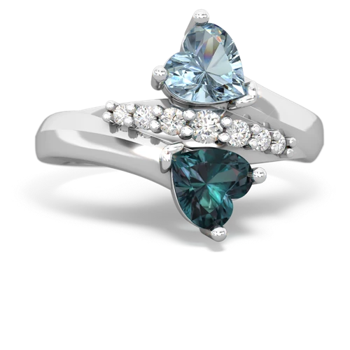 aquamarine-alexandrite modern ring