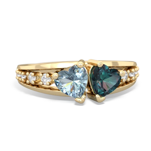 aquamarine-alexandrite modern ring