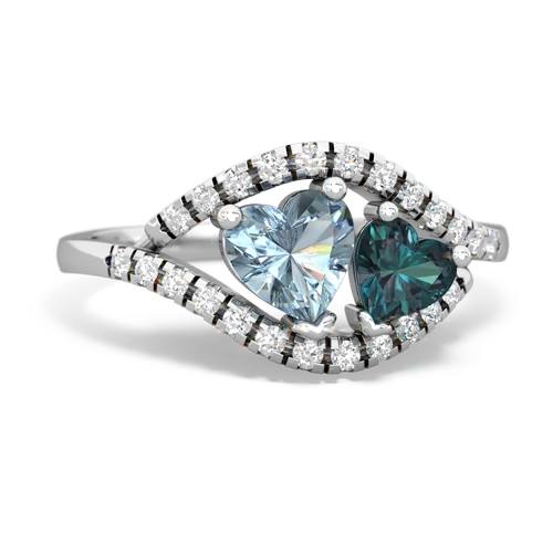 aquamarine-alexandrite mother child ring