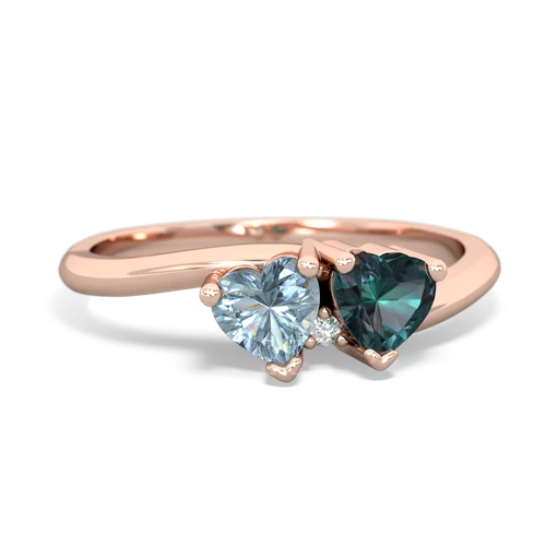 aquamarine-alexandrite sweethearts promise ring