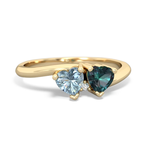 aquamarine-alexandrite sweethearts promise ring