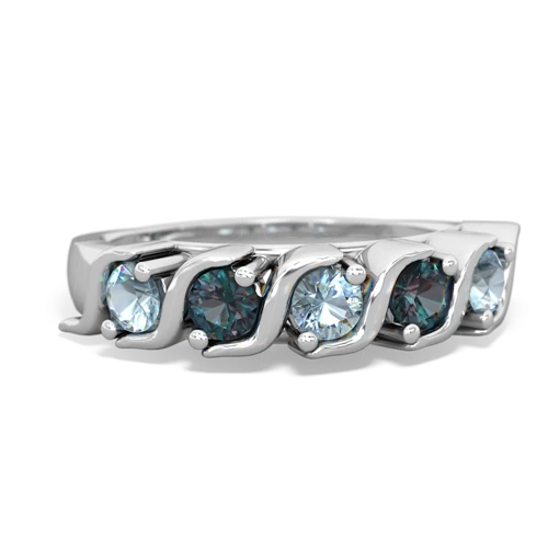 Aquamarine Anniversary Band Genuine Aquamarine ring Ring