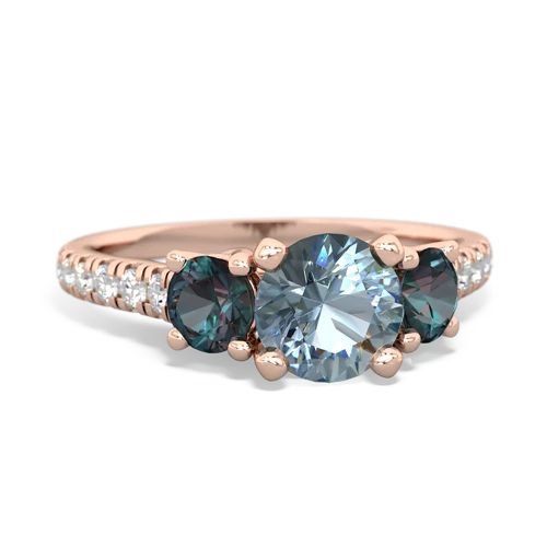 aquamarine-alexandrite trellis pave ring