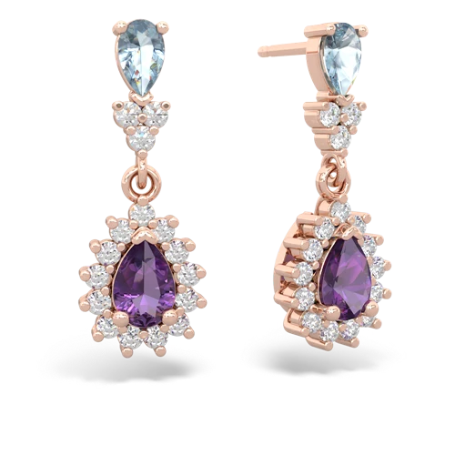 aquamarine-amethyst dangle earrings