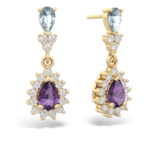 aquamarine-amethyst dangle earrings
