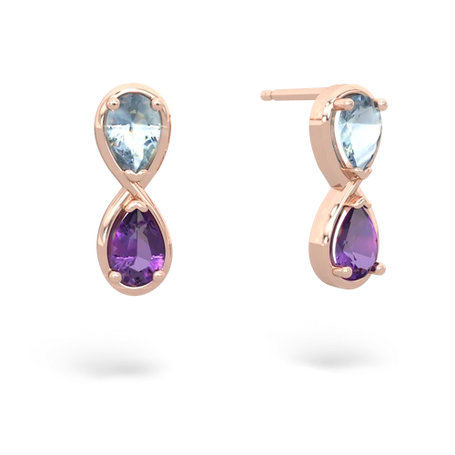 aquamarine-amethyst infinity earrings