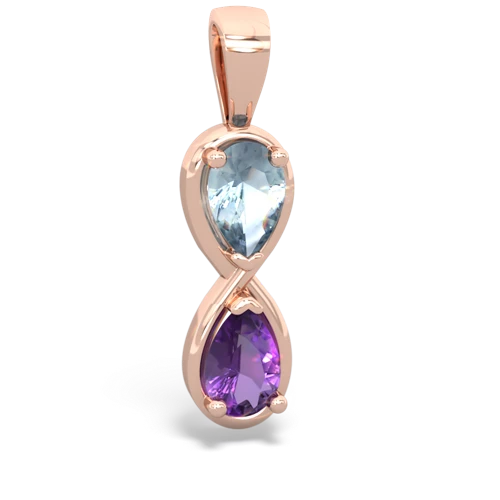 aquamarine-amethyst infinity pendant