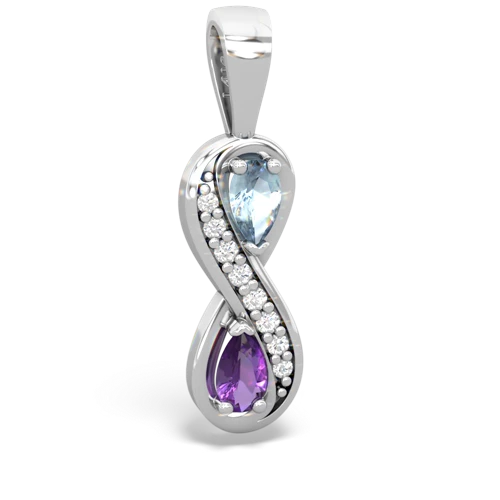 aquamarine-amethyst keepsake infinity pendant