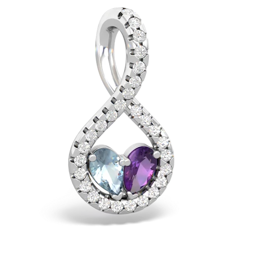 aquamarine-amethyst pave twist pendant