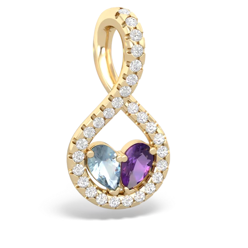 aquamarine-amethyst pave twist pendant