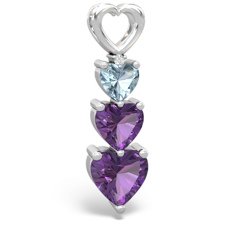 aquamarine-amethyst three stone pendant