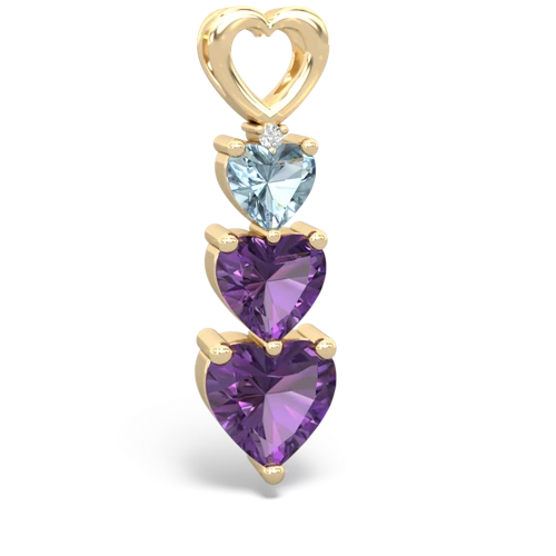 Aquamarine Genuine Aquamarine with Genuine Amethyst and Genuine White Topaz Past Present Future pendant Pendant