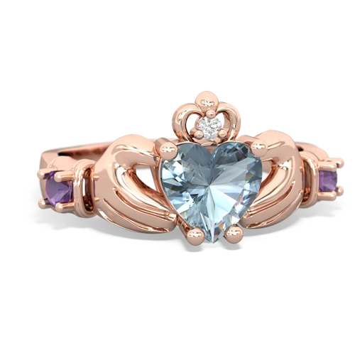 aquamarine-amethyst claddagh ring