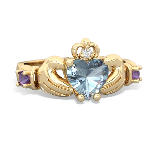 aquamarine-amethyst claddagh ring