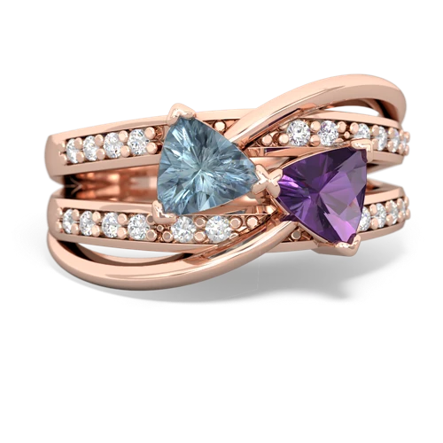 aquamarine-amethyst couture ring