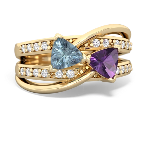 aquamarine-amethyst couture ring