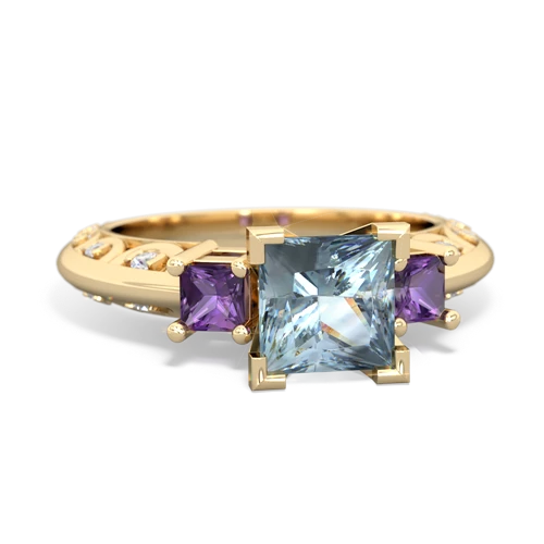 aquamarine-amethyst engagement ring