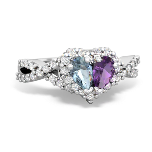 aquamarine-amethyst engagement ring