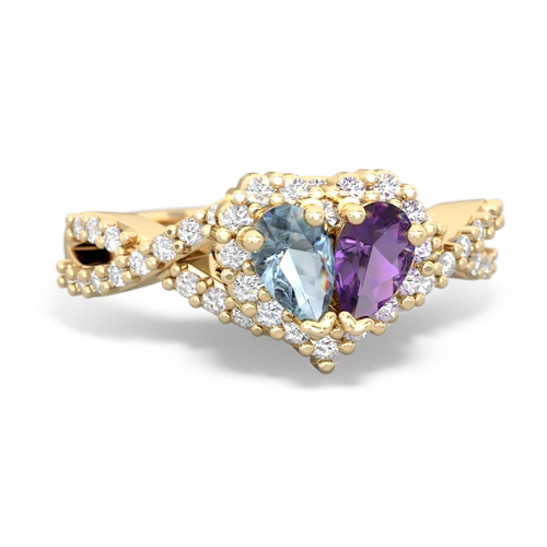 aquamarine-amethyst engagement ring