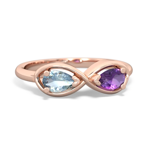 aquamarine-amethyst infinity ring