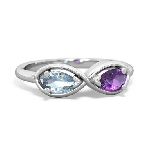 aquamarine-amethyst infinity ring