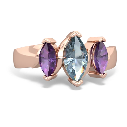 aquamarine-amethyst keepsake ring