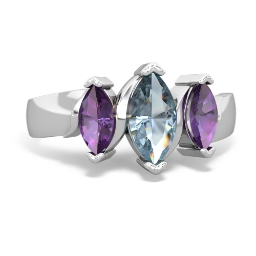 aquamarine-amethyst keepsake ring