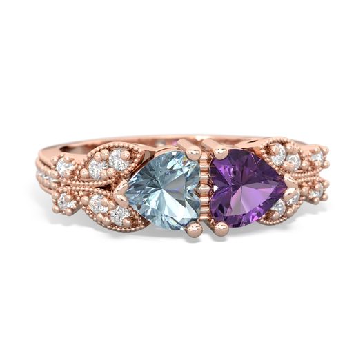 aquamarine-amethyst keepsake butterfly ring