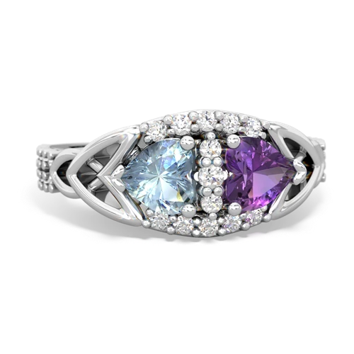 aquamarine-amethyst keepsake engagement ring