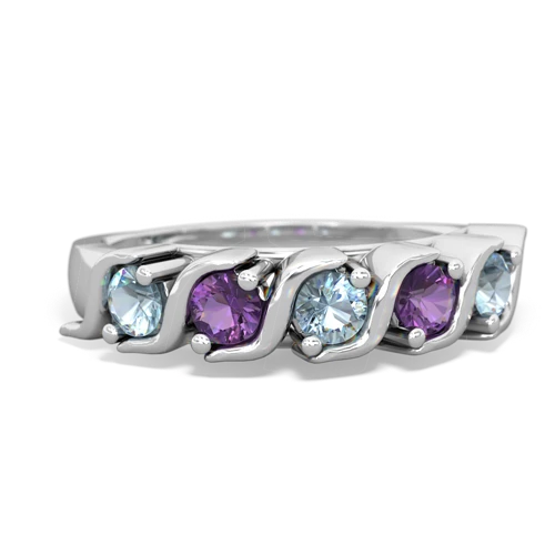 aquamarine-amethyst timeless ring