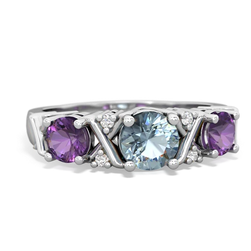 aquamarine-amethyst timeless ring