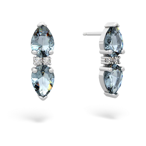aquamarine-aquamarine bowtie earrings