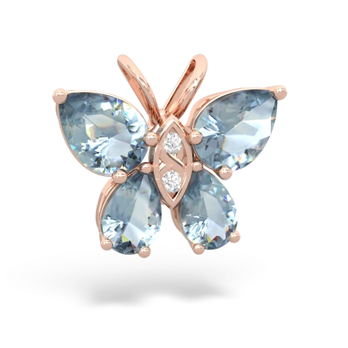 aquamarine-aquamarine butterfly pendant