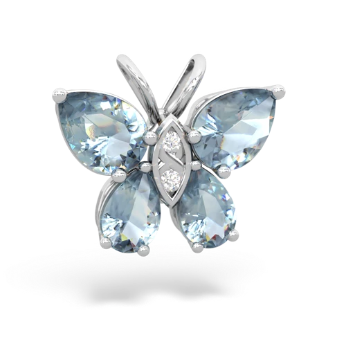 aquamarine-aquamarine butterfly pendant