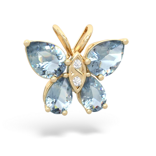 aquamarine-aquamarine butterfly pendant