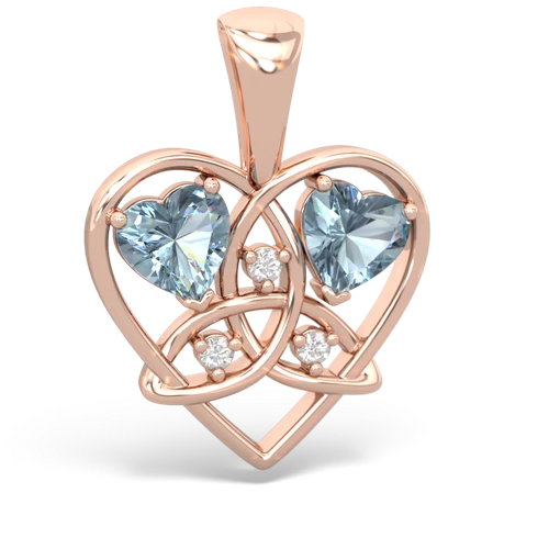 aquamarine-aquamarine celtic heart pendant