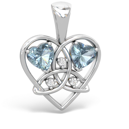 aquamarine-aquamarine celtic heart pendant