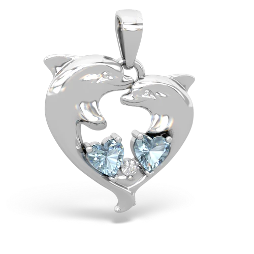 aquamarine-aquamarine dolphins pendant
