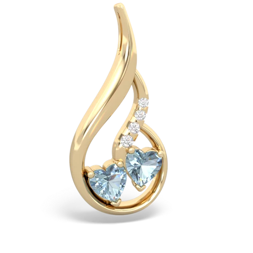 aquamarine-aquamarine keepsake swirl pendant