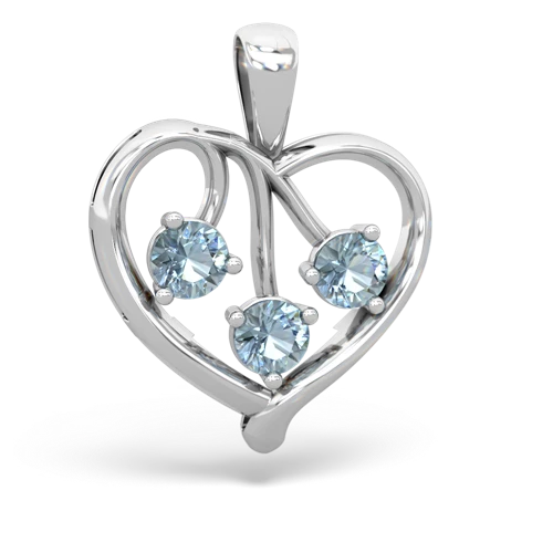 blue topaz-emerald love heart pendant