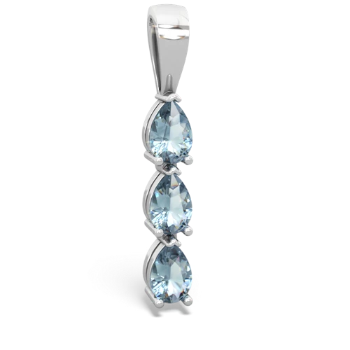 aquamarine-aquamarine three stone pendant