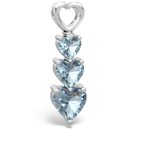 aquamarine-blue topaz three stone pendant