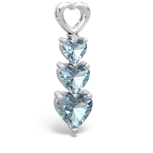 white topaz-aquamarine three stone pendant